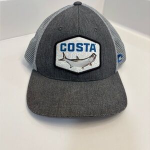 Costa Gray and White Mesh Baseball Cap
